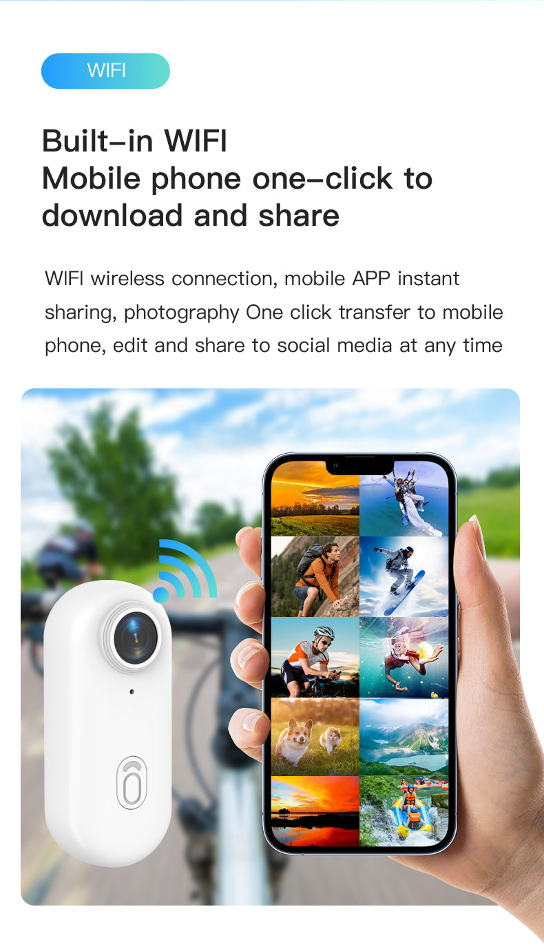 4K Kamera Sportowa Thumb Podwodna 30m Vlog Cycling Night Vision Slow-Mo HDR