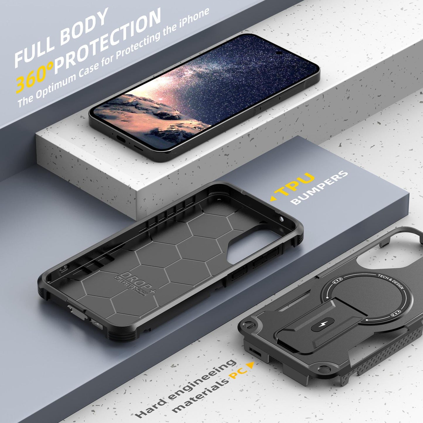 Etui Ragged – kompatybilne z Samsung Galaxy A16 | Niezamykane plecki ochronne