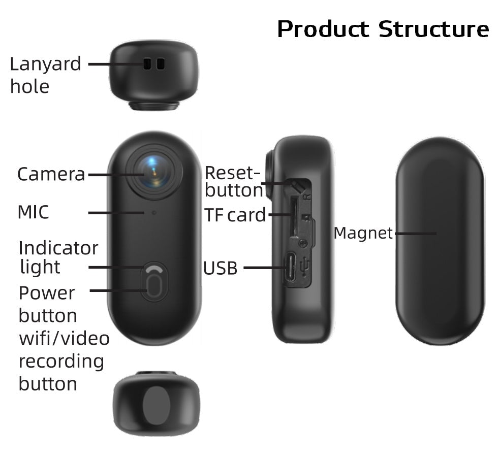 4K Kamera Sportowa Thumb Podwodna 30m Vlog Cycling Night Vision Slow-Mo HDR