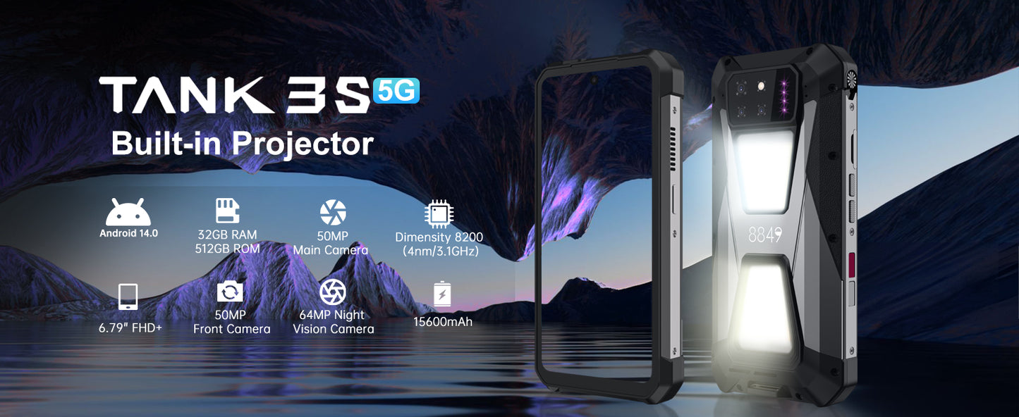 Unihertz Tank 3S 16 + 16 = 32GB RAM 512GB