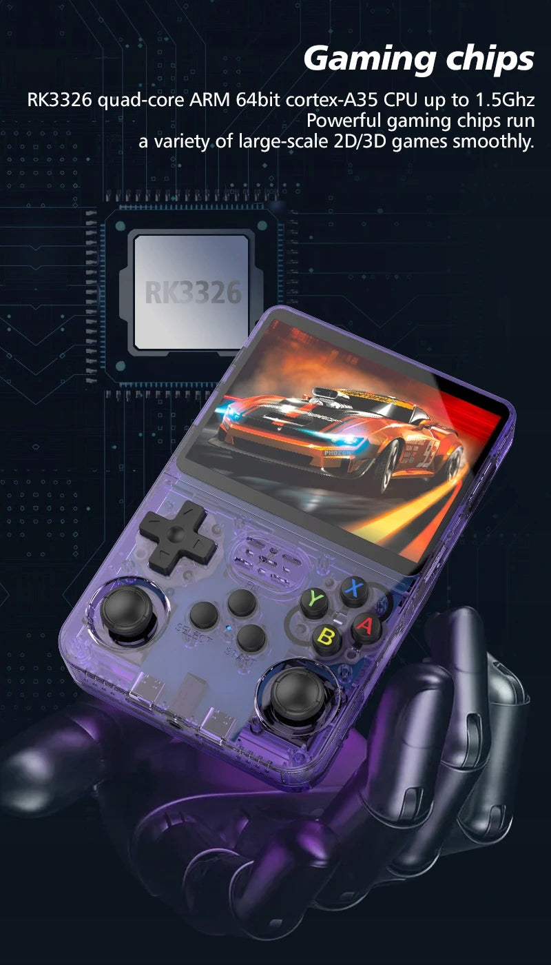 Konsola Retro R36S ArkOS 2.0 – 20 000 Gier | 64GB Czarna