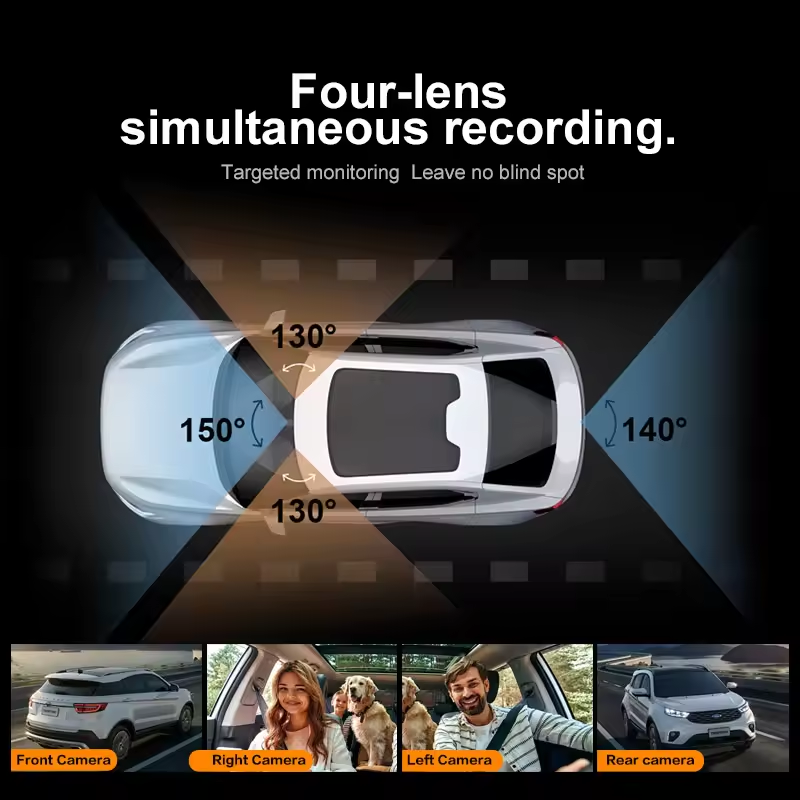 Kamera 360° 4-Kanałowa WiFi GPS IR G-Sensor FHD Parking Menu PL iOS Android