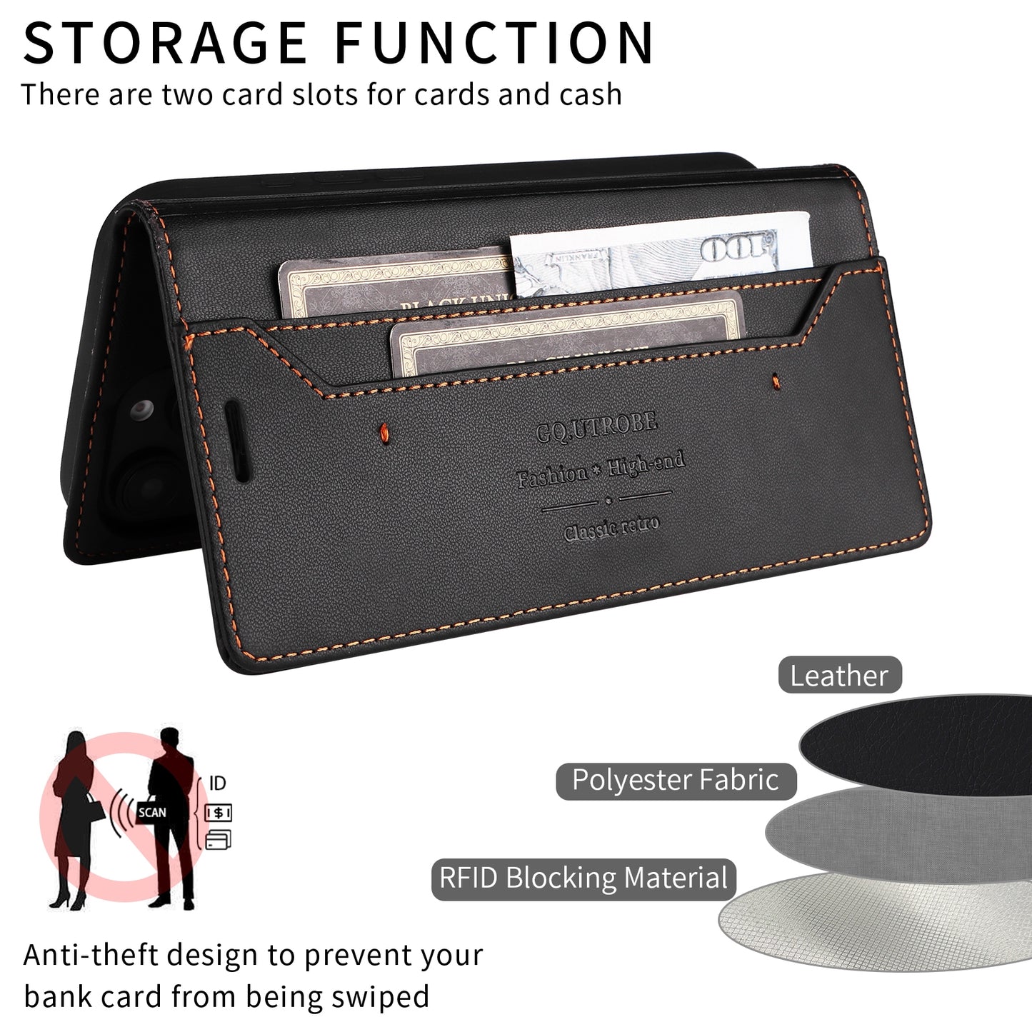 Etui z klapką GQutroube – kompatybilne z iPhone 16 Pro Max | Ochronne etui zamykane