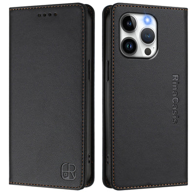 Etui z klapką Rina Casis do iPhone 15 Pro Max – czarne