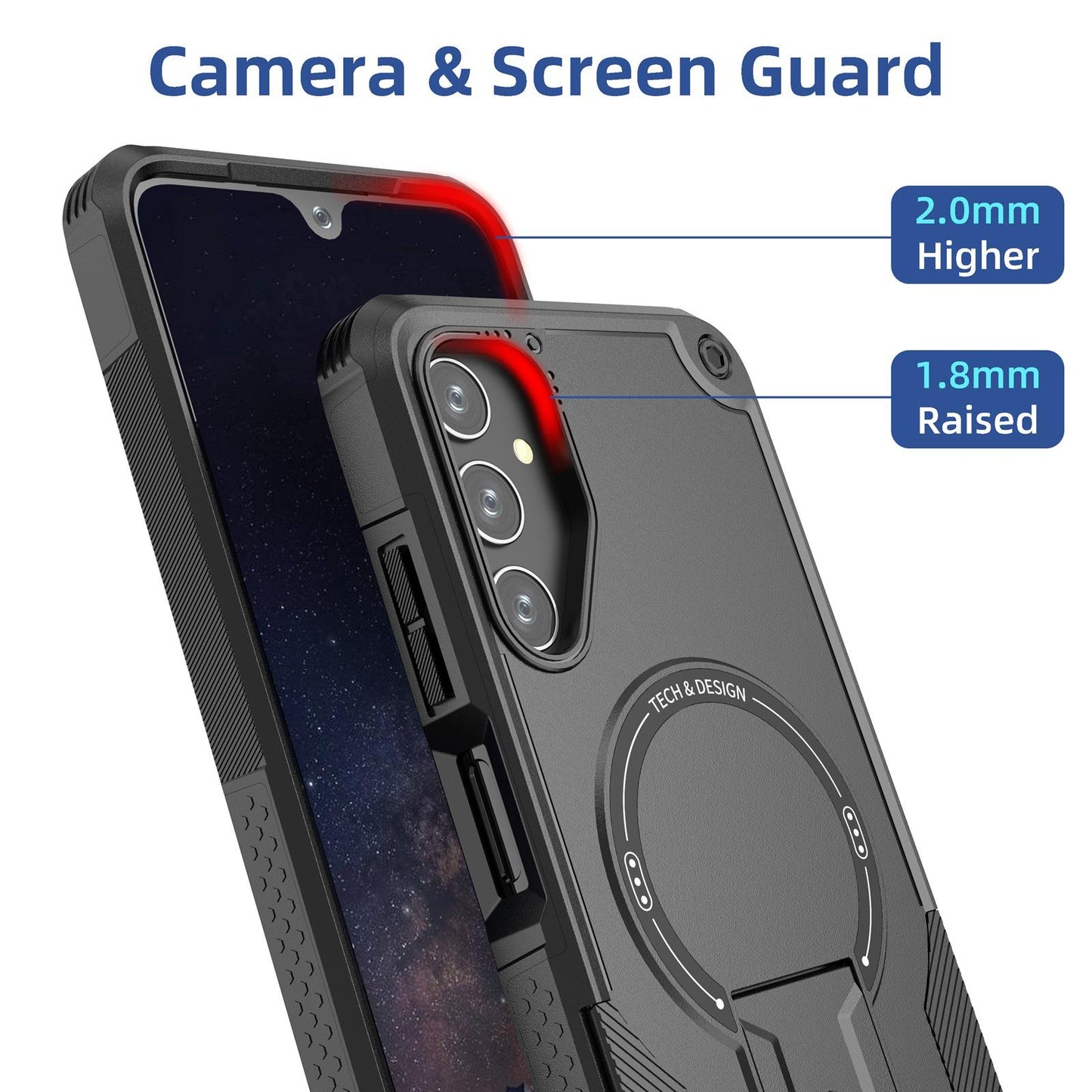 Etui Zamykane Ragged z kółkiem – kompatybilne z Samsung Galaxy A14 4G / 5G | Plecki ochronne